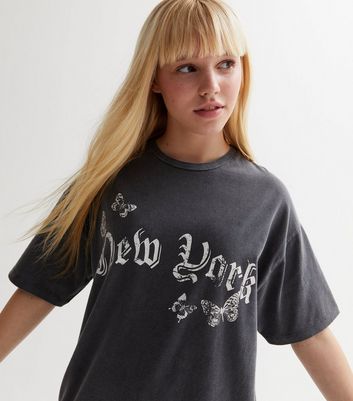 Oversized T-shirt - Dark gray/New York City - Ladies