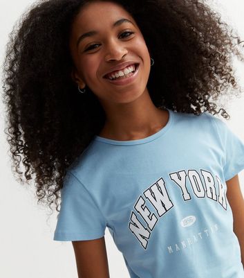 Girls Pale Blue New York Logo T-Shirt | New Look