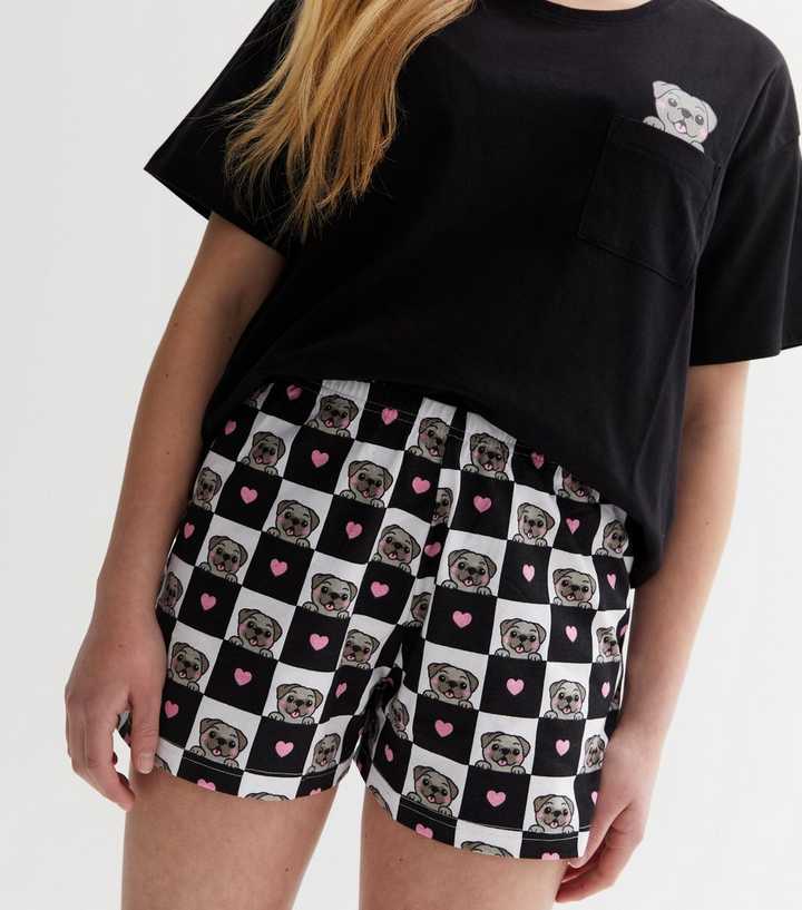 Checks Top and Black Shorts For Girls –