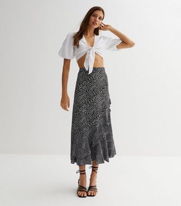 Black ruffle skirt new deals look