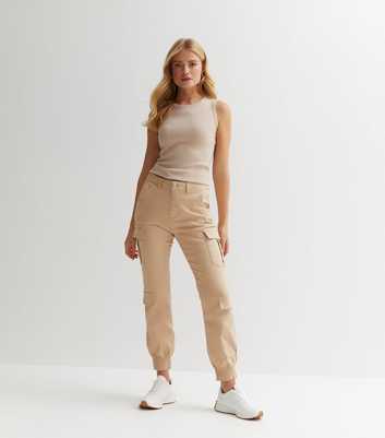 Cameo Rose Stone Twill Cargo Trousers