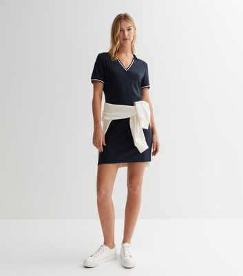 Pink Vanilla Navy Stripe Tennis Mini Dress