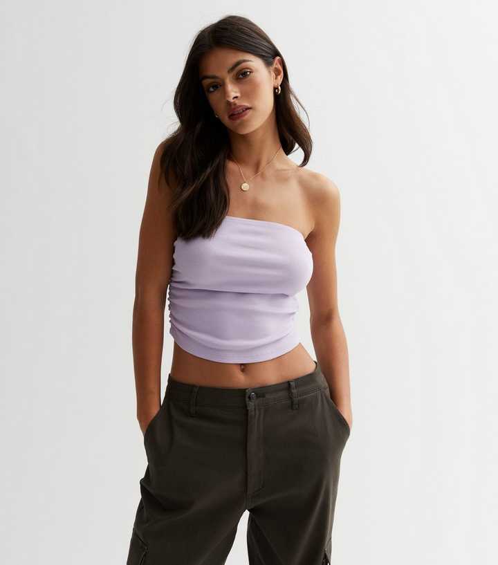 Lilac Wine Bandeau Crop Top