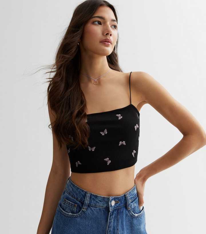Embroidery bandeau top –