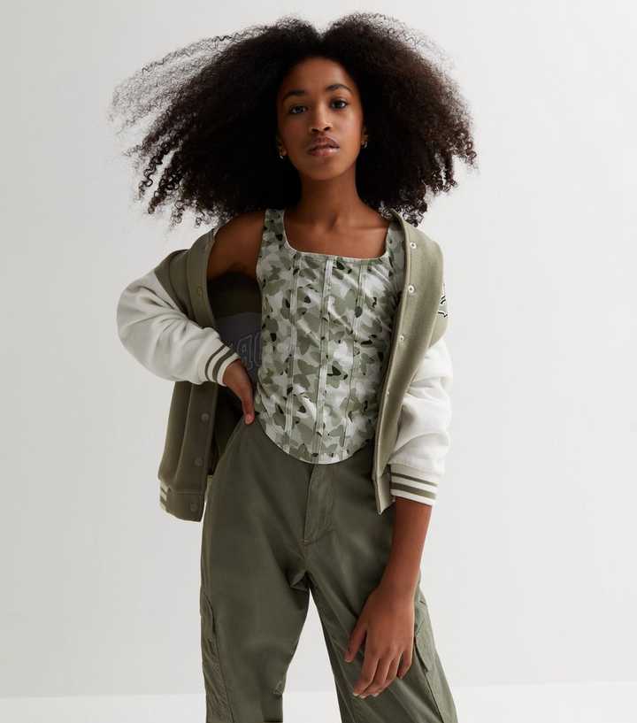 Girls Green Butterfly Corset Top
