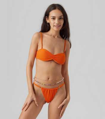Vero Moda Orange Ribbed Bikini Bottoms