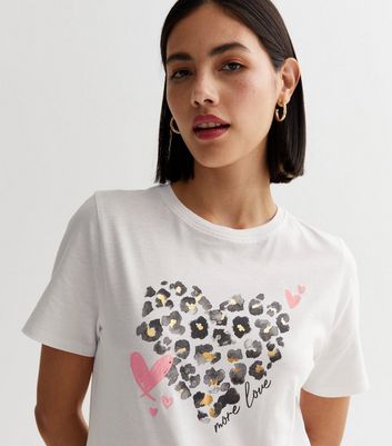 Heart print cheap t shirt