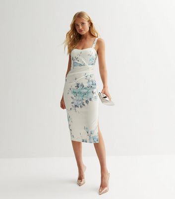 Midi white shop floral dress