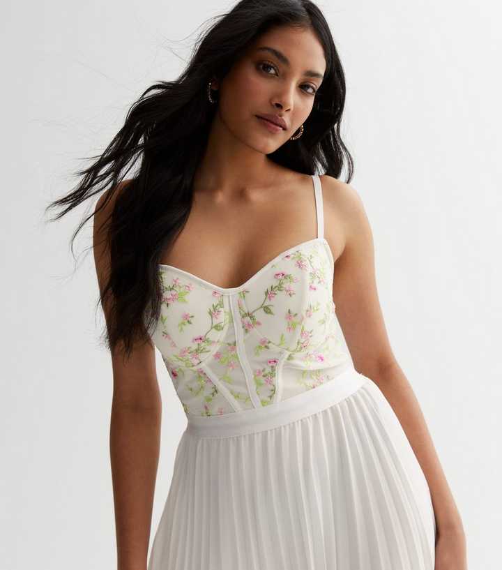 sachin and babi light blue dress Short embroidered bustier dress White For Women main image 0