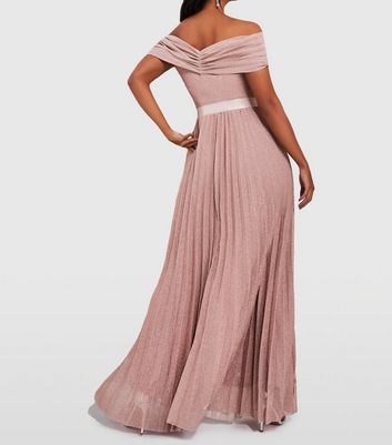 glitter bardot maxi dress