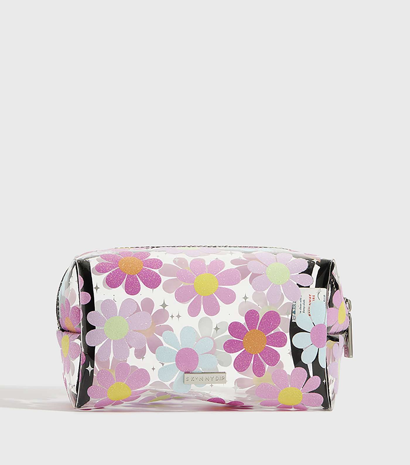 Skinnydip Multicoloured Glitter Flower Makeup Bag Image 2