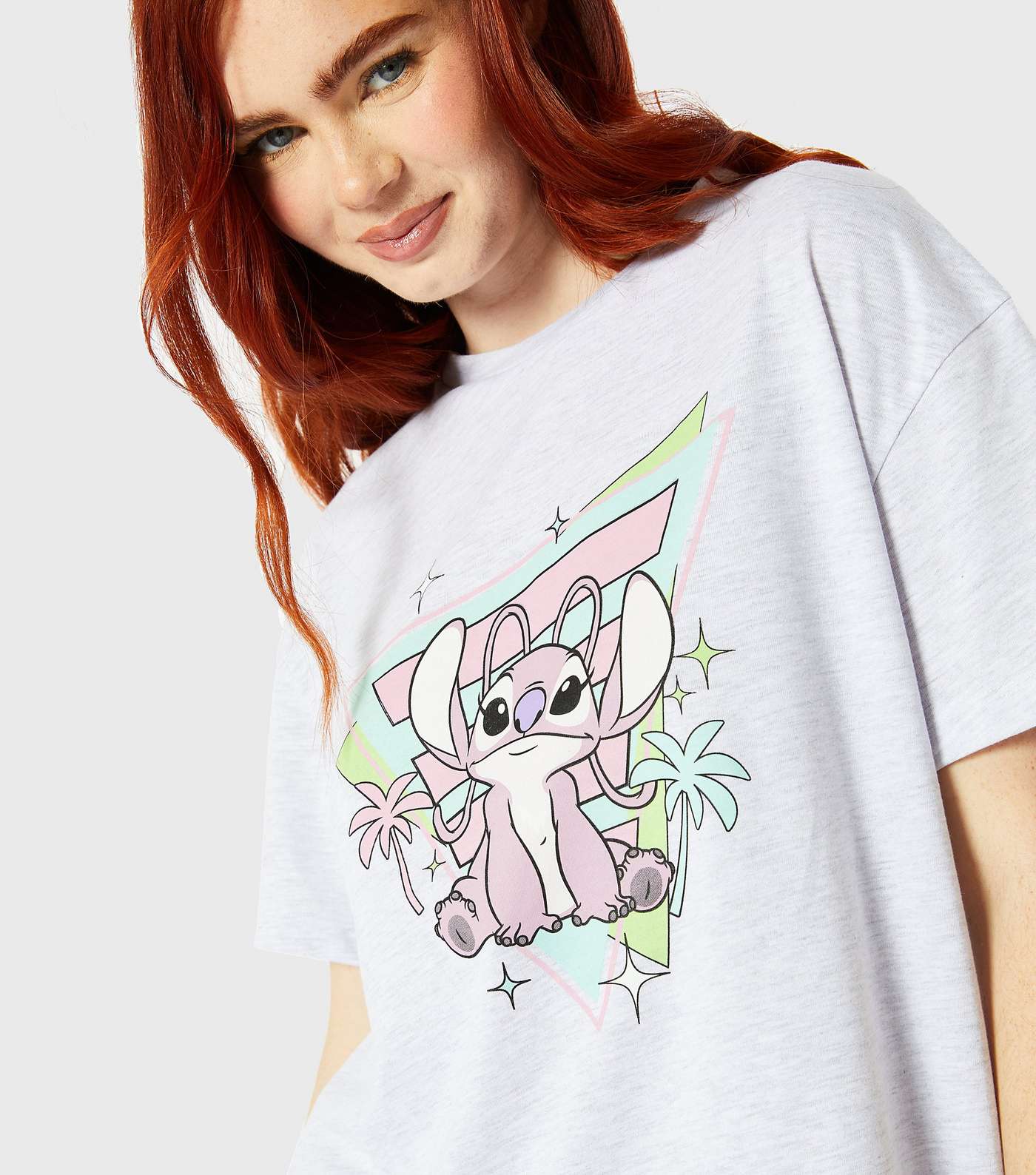 Skinnydip Lilac Disney Angel Oversized Logo T-Shirt Image 3