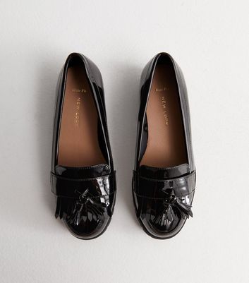 Wide black loafers sale