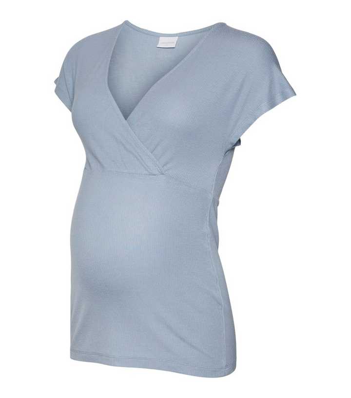 Mamalicious Maternity Pale Blue Wrap Nursing Top