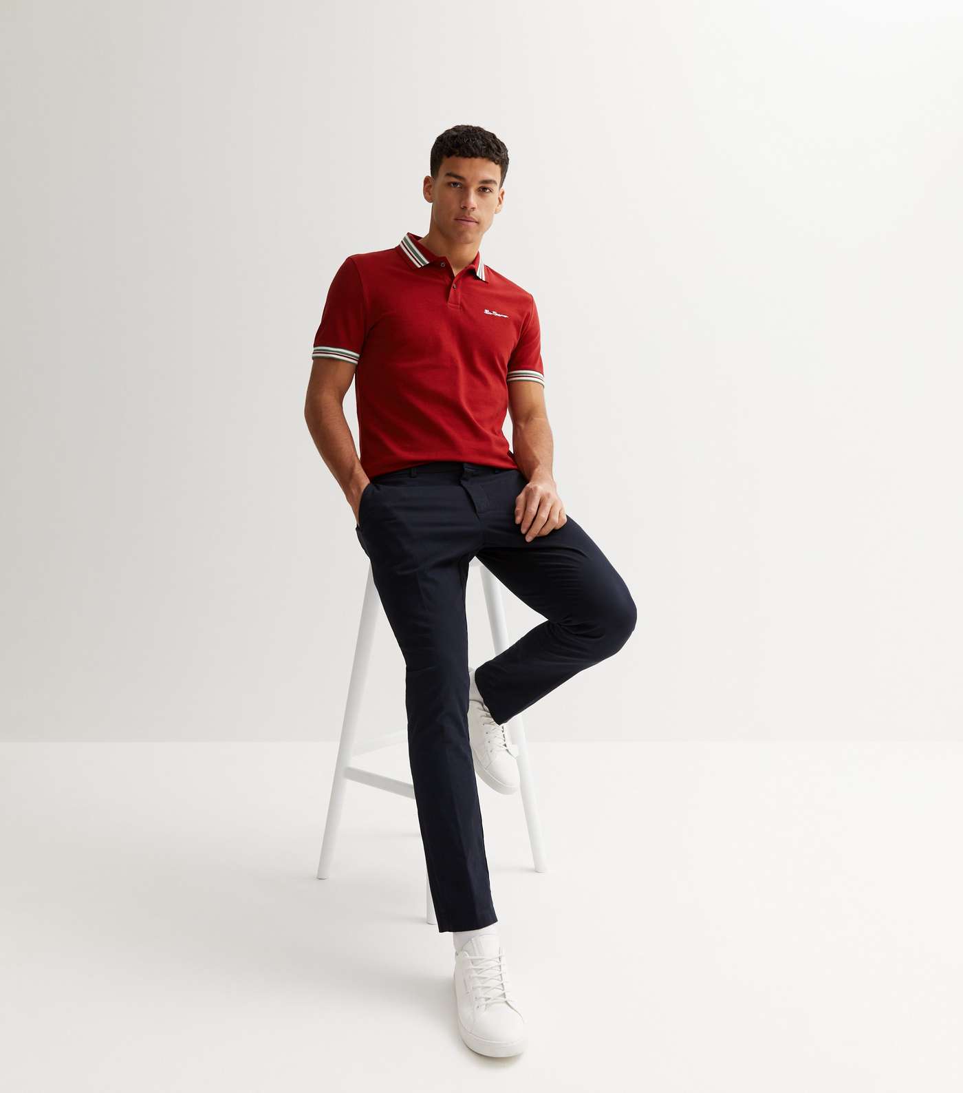 Ben Sherman Red Short Sleeve Polo Shirt Image 2
