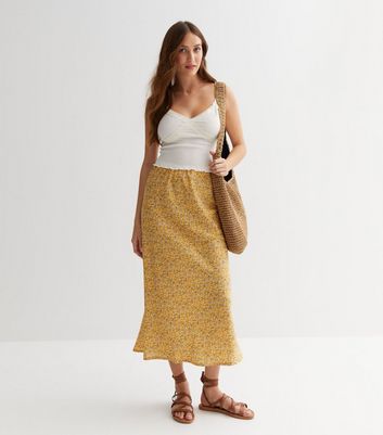 Mustard skirt new outlet look