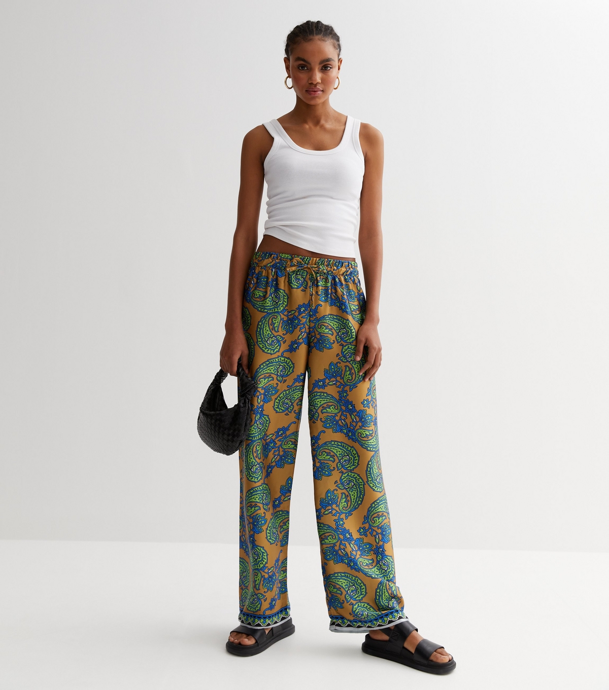Women's Multicoloured Paisley Print Wide Leg Trousers New Look