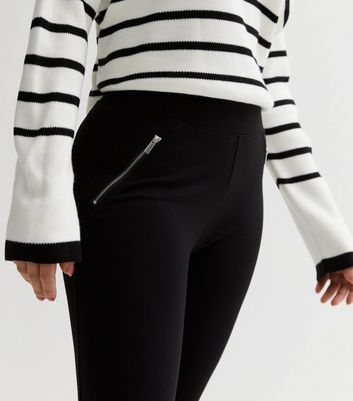 Petite Black Ponte Leggings New Look