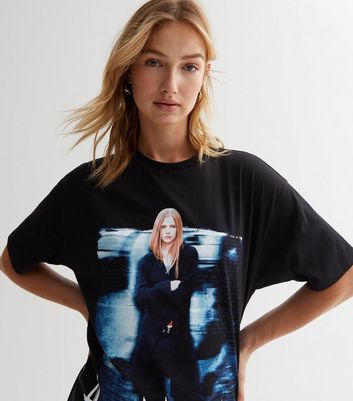 Black Logo Avril Lavigne Let Go Oversized T-Shirt | New Look