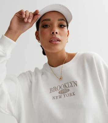 Off White Brooklyn Logo Oversized Sweatshirt