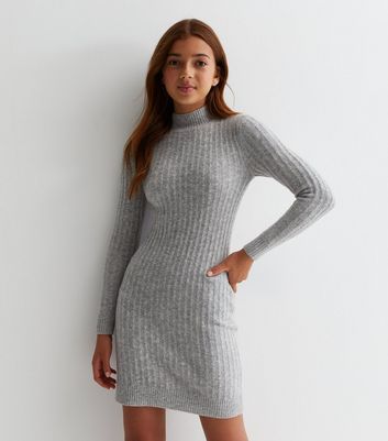 Girls grey sweater hot sale dress