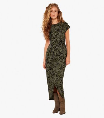 New look khaki leopard best sale print dress