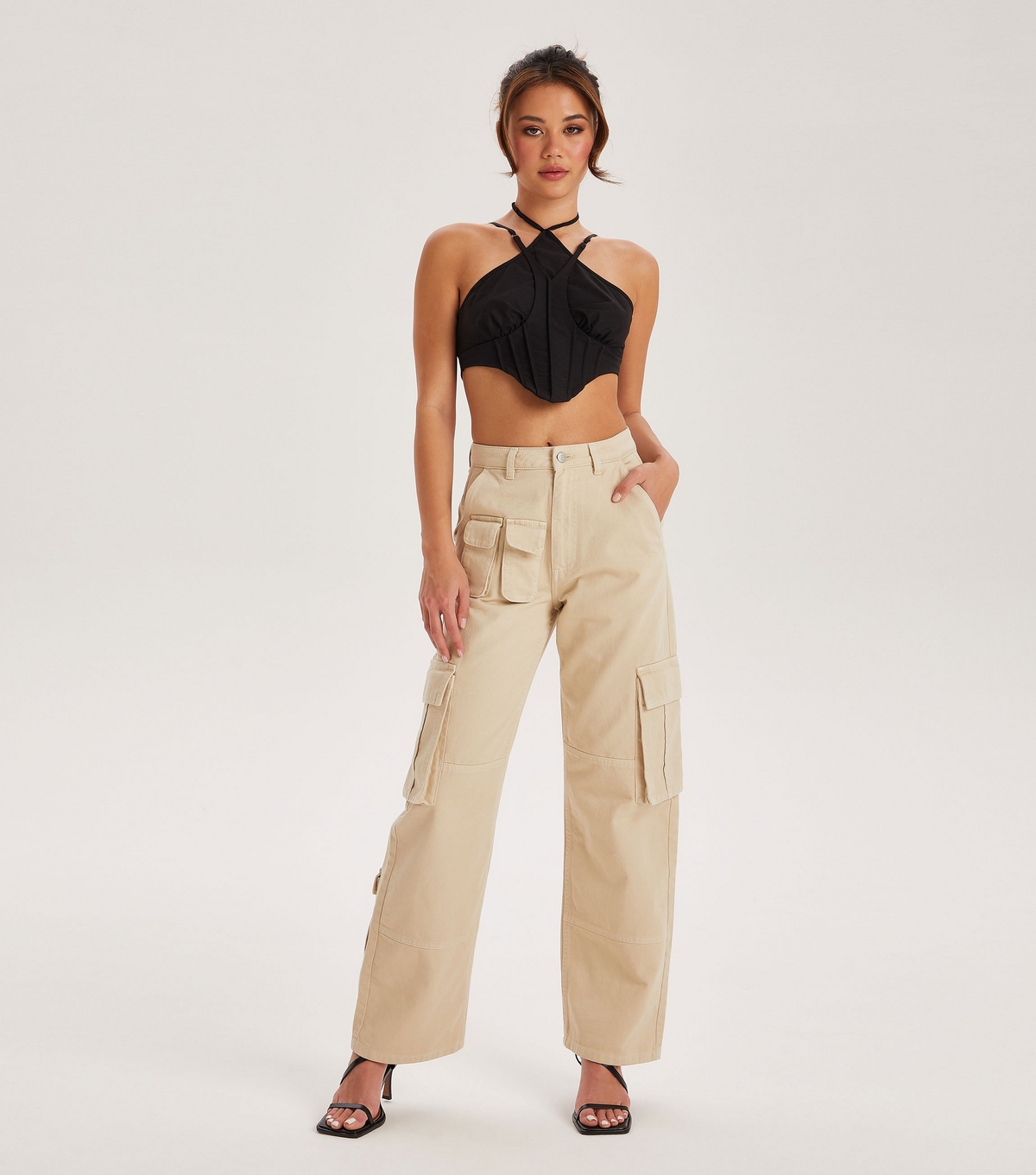 Women's Off White Cotton Cargo Trousers Urban Bliss New Look