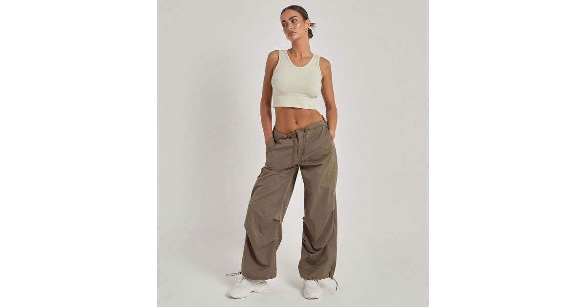 Urban Bliss Stone High Waist Parachute Cargo Trousers