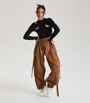Urban Bliss Tan Cargo Strap Trousers