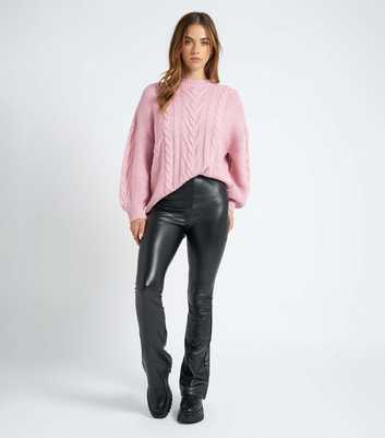 Urban Bliss Pink Cable Knit Crew Neck Jumper
