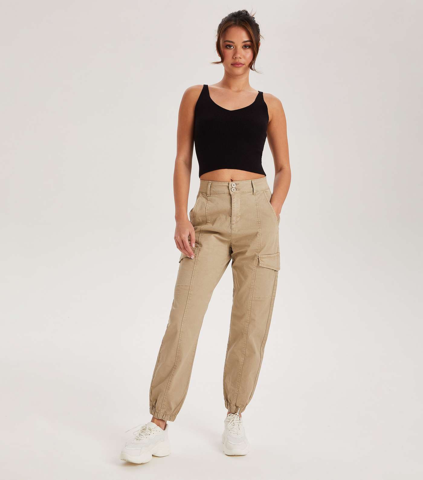 Urban Bliss Stone Cuffed Cargo Trousers | New Look