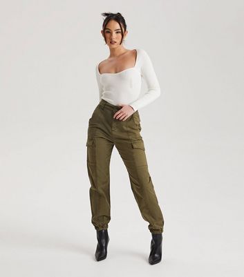 Urban Bliss Olive Cuffed Cargo Trousers New Look