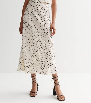 Polka dot midi outlet skirt new look