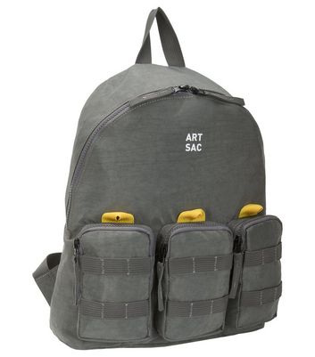 Artsac Grey 3 Pocket Zip Front Backpack New Look