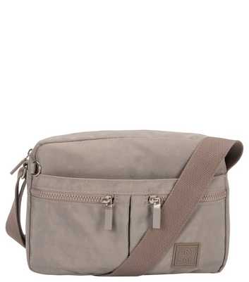 Artsac Grey Double Zip Pocket Cross Body Bag