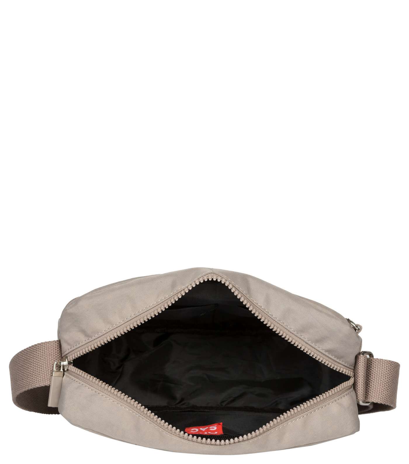 Artsac Grey Double Zip Pocket Cross Body Bag Image 4