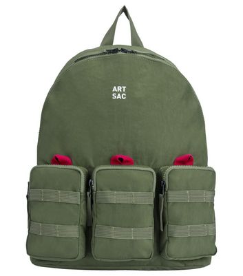 Artsac Khaki 3 Pocket Zip Front Large Backpack