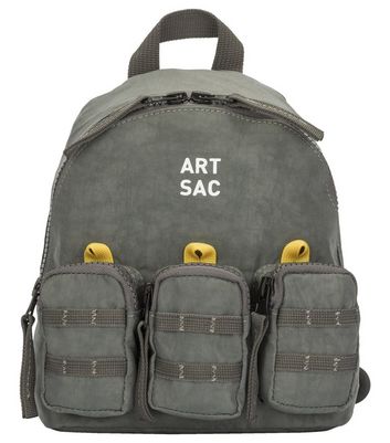 Artsac Dark Grey 3 Zip Pocket Logo Small Backpack