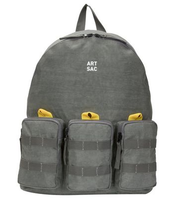Artsac Grey 3 Pocket Front Large Backpack New Look