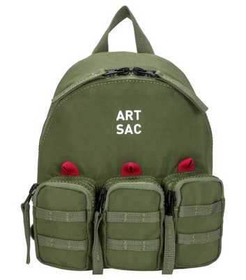 Artsac Khaki 3 Pocket Zip Front Backpack
