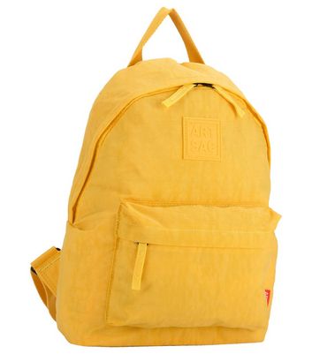 Artsac Yellow Logo Pocket Front Backpack New Look