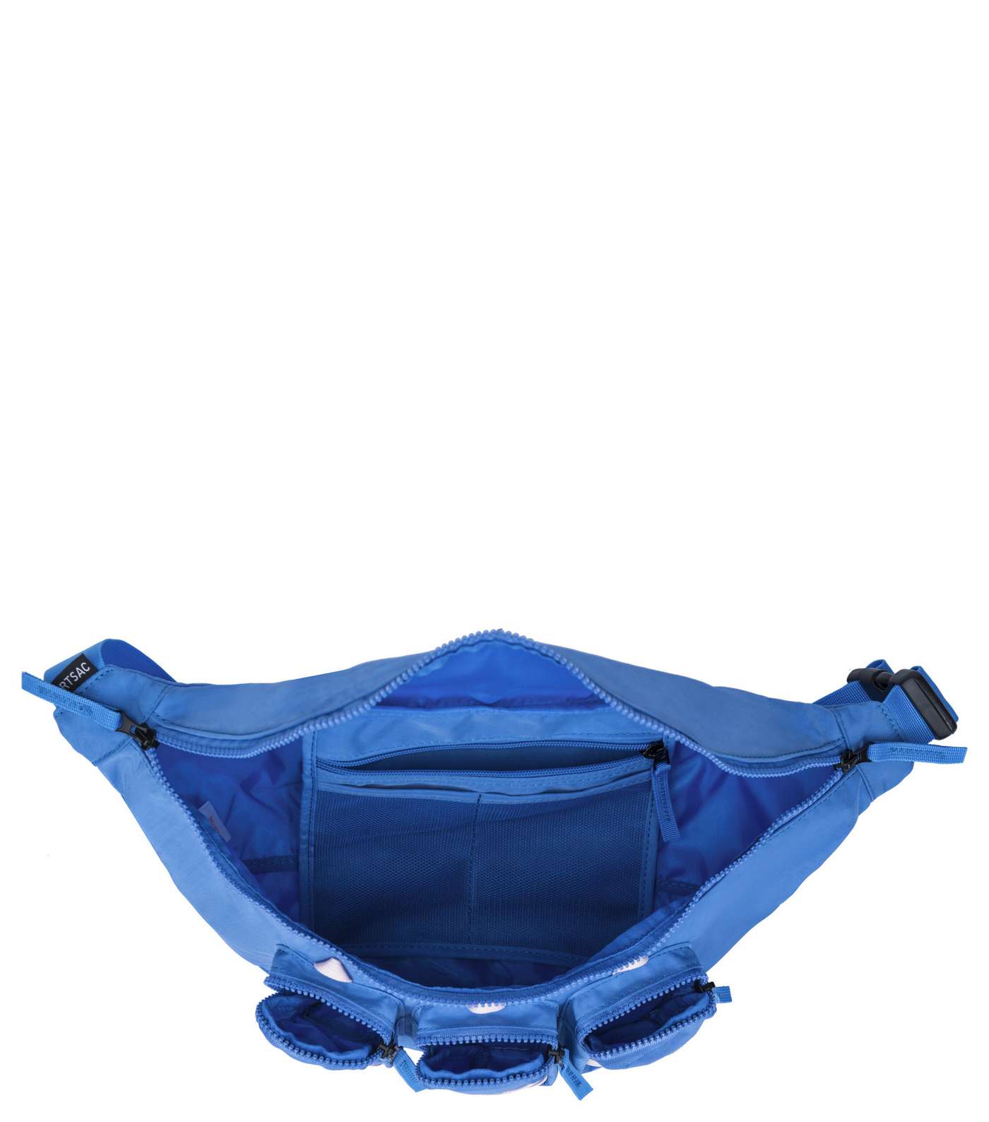 Artsac Bright Blue 3 Zip Pocket Front Sling Bag Image 5