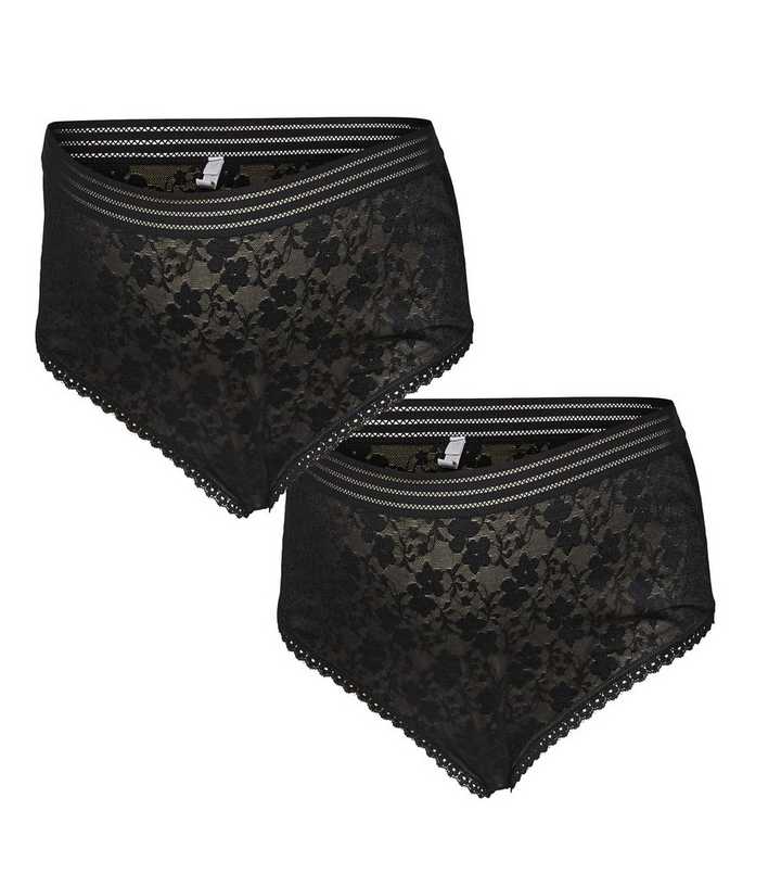 Mamalicious Maternity 2 Pack Black Lace Thong