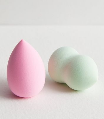 2 Pack Green and Pink Beauty Sponges New Look
