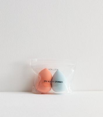 2 Pack Blue and Orange Beauty Sponges New Look