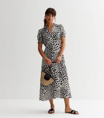 Animal print shirt midi dress on sale