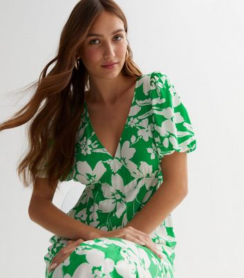 Missguided green shop floral dress