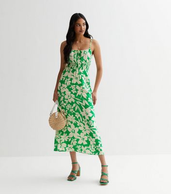 Floral slip midi outlet dress