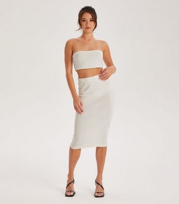 Urban Bliss White Cami Top and Skirt Set New Look