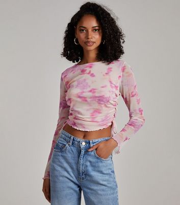 Denim tie hot sale crop top